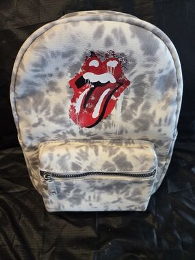 🎸 Rolling Stones Mini Backpack Bravado NWT Grey Tie Dye Faux Leather